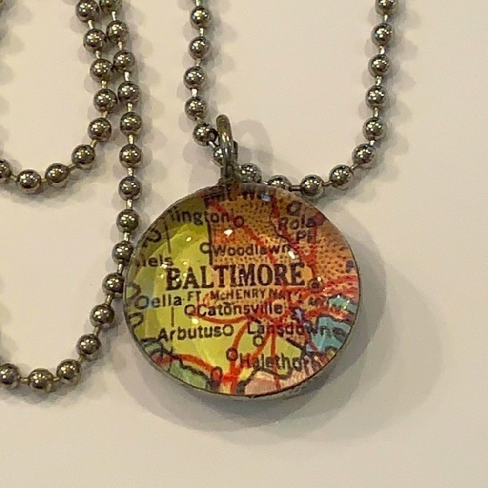 💐5/25 Baltimore map city bubble pendant ball